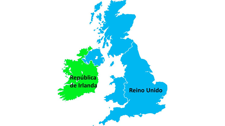 Mapa de Reino Unido y la República de Irlanda