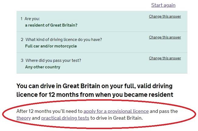 Convalidar el carnet de conducir en UK